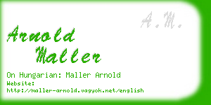 arnold maller business card